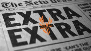 Plant spray linked to Parkinson's disease depicted on newspaper print reading "EXTRA EXTRA"